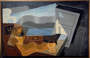 海湾的景色。 胡安·格里斯 (Juan Gris) (1887-1927) 的绘画 特别是 作者 胡安·格里斯
