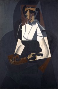 曼陀林的女人，1964年柯罗之后（胶合板上的油）