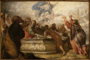 The Assumption of the Virgin. Painting by Juan de Valdes Leal (1622-1690), oil on canvas, circa 1680. Museum of Fine Arts in Seville, Spain.