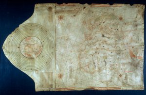 航海家克里斯托弗-哥伦布（1451-1506）的同伴胡安-德拉科萨（1460-1510）的航海图。