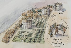 希望剧院、玫瑰剧院和环球剧院，南华克，伦敦，约1647年。 作者 朱迪思·多比