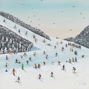 下坡跑（纸上水粉画） 作者 朱迪·乔尔