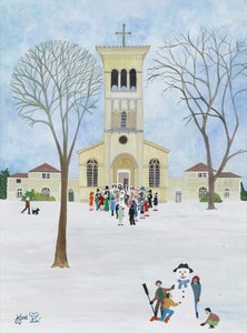 圣拉斐尔教堂，金斯顿，2009 年（纸上水粉画） 作者 朱迪·乔尔