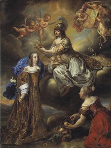 女王Hedvig Eleonora的寓言为密涅瓦，1654年