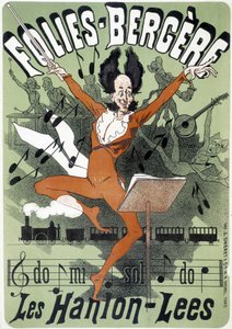 指挥家，Les Hanion Lees在Folies Bergeres的海报（雕刻）。 作者 朱尔斯（后）雪莱