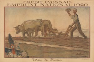 Cr?dit Lyonnais, Emprunt National 1920, Terre de France（里昂信贷，1920 年国家贷款，法兰西土地） 作者 朱尔斯·亚伯·费弗尔