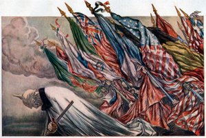 1918年 "第四届国防部贷款 "的海报（海报）。 作者 朱尔斯·亚伯·费弗尔