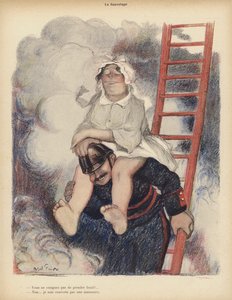 救援（彩色石版画） 作者 朱尔斯·亚伯·费弗尔