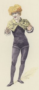 女小丑（彩色石版） 作者 朱尔斯·阿森（后）卡尼尔