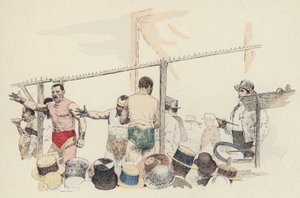 展会上的杂耍（彩色石版画） 作者 朱尔斯·阿森（后）卡尼尔