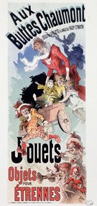 “Les Buttes Chaumont”商店的玩具广告 - Jules Cheret, c. 1890年 作者 朱尔斯·切雷特（Jules Cheret）