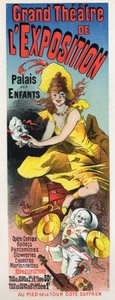 Art. Entertainment. Great theater of the exposition (Universal Exposition of Paris 作者 朱尔斯·切雷特（Jules Cheret）