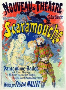 Art. Entertainment. Scaramouche, ballet by Felicia Mallet. Poster by Jules Cheret, France, c.1895 (poster) 作者 朱尔斯·切雷特（Jules Cheret）
