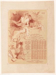 Abel Pilon 书店和出版商 A. Le Vasseur & Cie 1891 年的日历 作者 埃德蒙·柴克斯