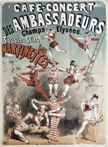 Les Martinettes au Caf-Concert des Ambassadeurs - Jules Cheret的海报，19世纪末 作者 朱尔斯·切雷特（Jules Cheret）