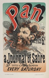 潘，讽刺小说，选自 "Les affiches illustrées。Ouvrage orné de......"，欧内斯特-曼德隆著 作者 朱尔斯·切雷特（Jules Cheret）