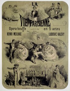 Poster for opera food “La vie parisienne” by Jacques Offenbach (1819-1880) 作者 朱尔斯·切雷特（Jules Cheret）