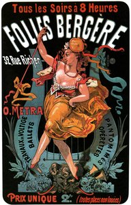 Poster for the Folies-Bergere 1874 by Jules Cheret (1836-1932) - aerobatic works, ballets, pantomimes, operettes, dance, dancer, music hall (music hall), gay Paris, Paris by night - 作者 朱尔斯·切雷特（Jules Cheret）