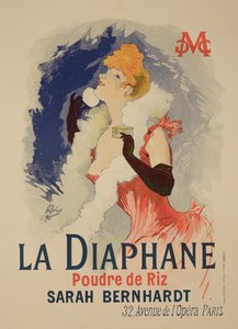 复制海报广告&39;La Diaphane&39;，半透明面粉，由Sarah Bernhardt（1844-1923）建模，1890年