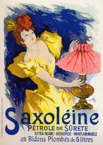 科学。能源。Saxoleine，灯用油。法国Jules Cheret的海报 作者 朱尔斯·切雷特（Jules Cheret）