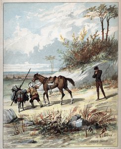 堂吉诃德和桑丘-潘沙--儒勒-大卫（1808-1892）的插图，出自《堂吉诃德传》--1887年--作者是米格尔-德-塞万提斯-萨维德拉（1547-1616）。