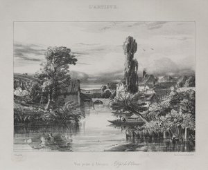 阿伦松附近的风景，1839年。 作者 朱尔斯·杜佩