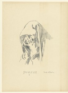 悲痛欲绝的妇女双手抱头
聪明
Douleur（物品上的标题）
L