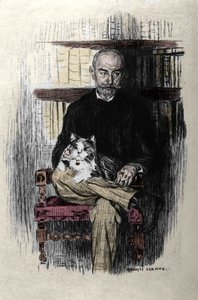 作家和文学评论家约里斯-卡尔-魏斯曼（1848-1907 年）的肖像。由奥古斯特-勒鲁（1871-1954 年）绘制。 作者 儒勒·玛丽·奥古斯特·勒鲁