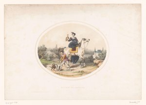 贵族妇女与马背上的猎鹰
Retour au château（物品上的标题） 作者 约瑟夫·罗斯·勒默西尔