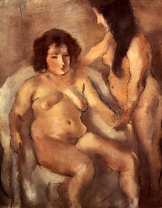 两个裸体女人（波尔多）约1919年（布面油画）。