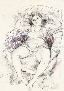 椅子上的女人，1925-1926年 作者 朱尔斯·帕辛