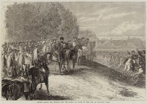 在巴黎布洛涅森林（Bois de Boulogne）观看皇帝和威尔士亲王之前的评论 作者 Jules Pelcoq