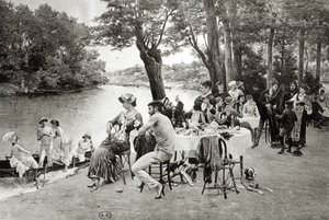 马恩河岸边的场景（phototypie） 作者 朱尔斯·斯卡伯特（Jules Scalbert）