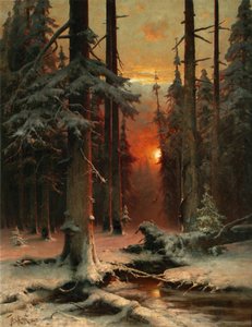 雪在森林里，1885年 作者 朱莉·朱利耶维奇·克莱弗