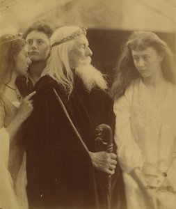 李尔王将他的王国分配给他的三个女儿，1872年。 作者 朱莉娅·玛格丽特·卡梅伦