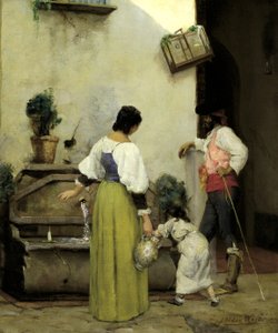 在水槽，1876-1877。 作者 朱利安·奥尔登·威尔