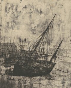 皮尔的船只--马恩岛，1889年。 作者 朱利安·奥尔登·威尔