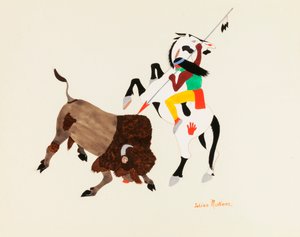 水牛猎人，约1920-1925。 作者 朱利安·马丁内斯（Julian Martinez）