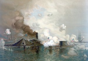 The Monitor and Merrimac，1862年3月9日，pub.1886