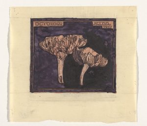 蘑菇 十月（对象标题） 作者 Julie de Graag（艺术家签名）
