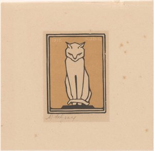 坐着的猫 作者 Julie de Graag（艺术家签名）