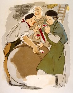 幽默的葡萄酒插画 1946.Julien Pavil 插画