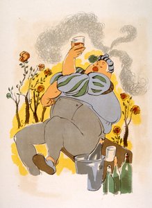 幽默的葡萄酒插画 1946.Julien Pavil 插画