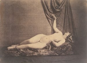 [躺着的女性裸体]，约1853年。