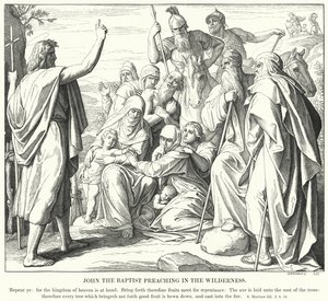 John the Baptist Preaching in the Wilderness (engraving) 作者 朱利叶斯（后）施诺尔·冯·卡洛斯菲尔德