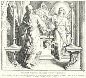 The Angel Foretells the Birth of John to Zacharias (engraving) 作者 朱利叶斯（后）施诺尔·冯·卡洛斯菲尔德