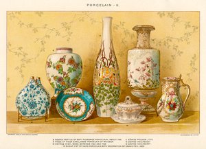 朱利斯-比恩的欧洲瓷器，约1880年（彩色石版画 作者 朱利叶斯·比恩（Julius Bien）