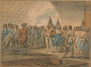 在 "Vestal "号船上举行的越线仪式 作者 朱利叶斯·凯撒·伊贝森