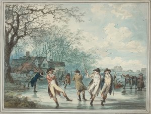蛇纹石的溜冰者在海德公园。 1786年 作者 朱利叶斯·凯撒·伊贝森