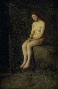 一个仙女。一个坐着的女模特